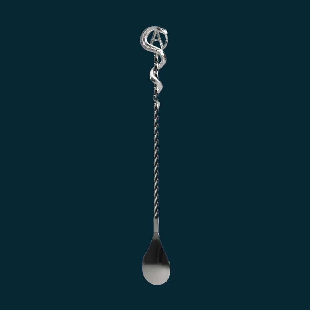 Axia Spirit Cocktail Stirrer on a dark blue background