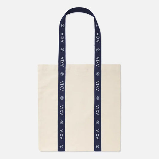 Axia Spirit Cotton Tote Bag on a light grey background