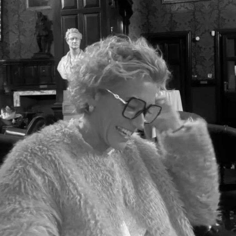 Black and white portrait of Saskia Phillips, Events & Activations at Axia Spirit